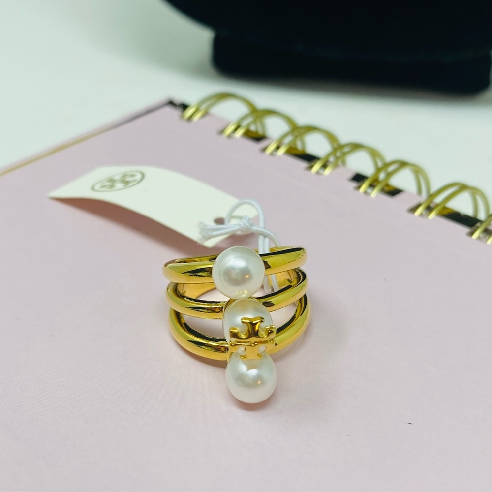Tory Burch Pearl Logo Ring